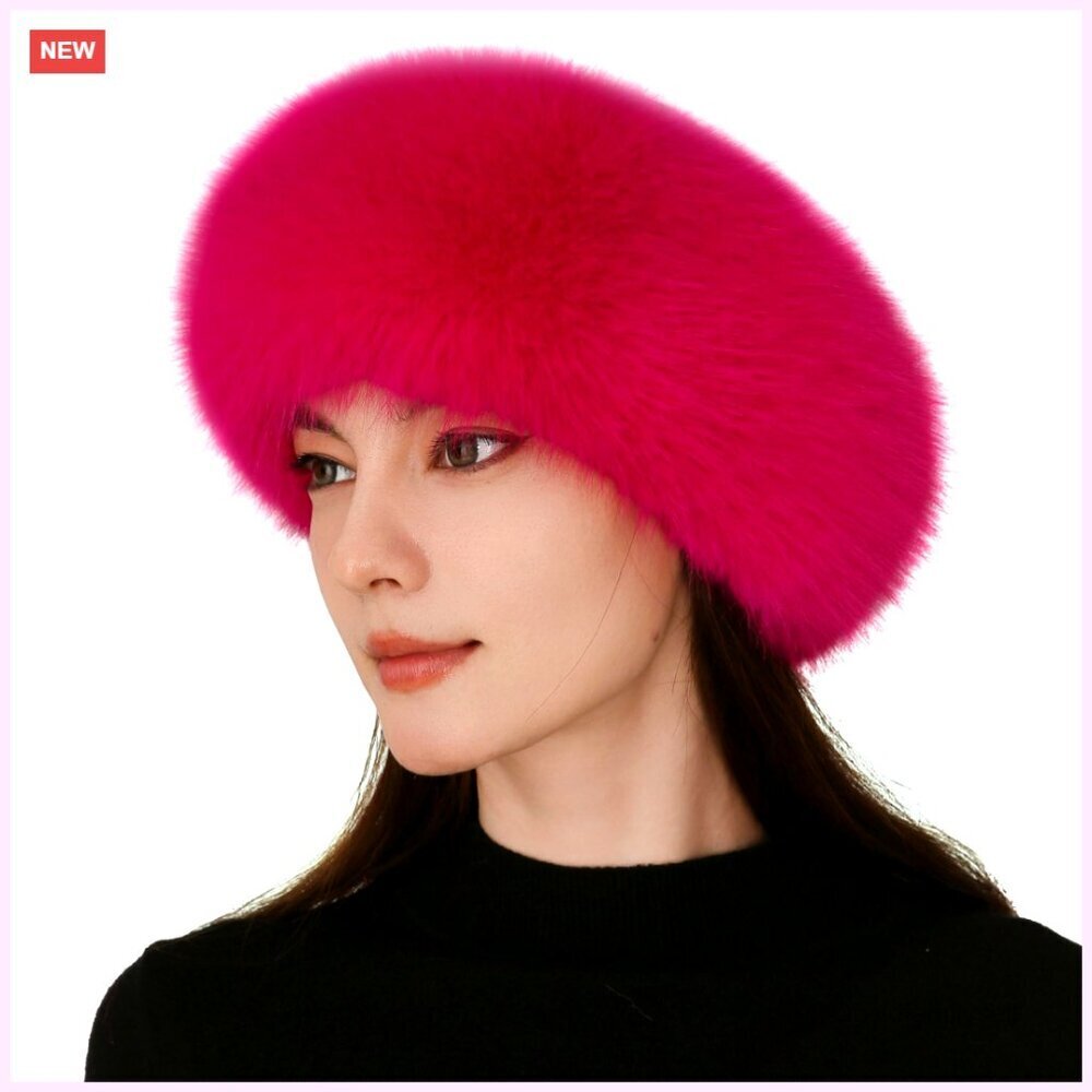Faux Fur Headband Earwarmer Winter Ski Stretchy Elastic One Size